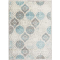 Home Dynamix Boho Andorra Transitional Damask Area Rug, Grey/Blue, 52x72