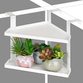Olpchee Office Cubicle Shelf - Height Adjustable Corner Shelf With Adjustable Hooks