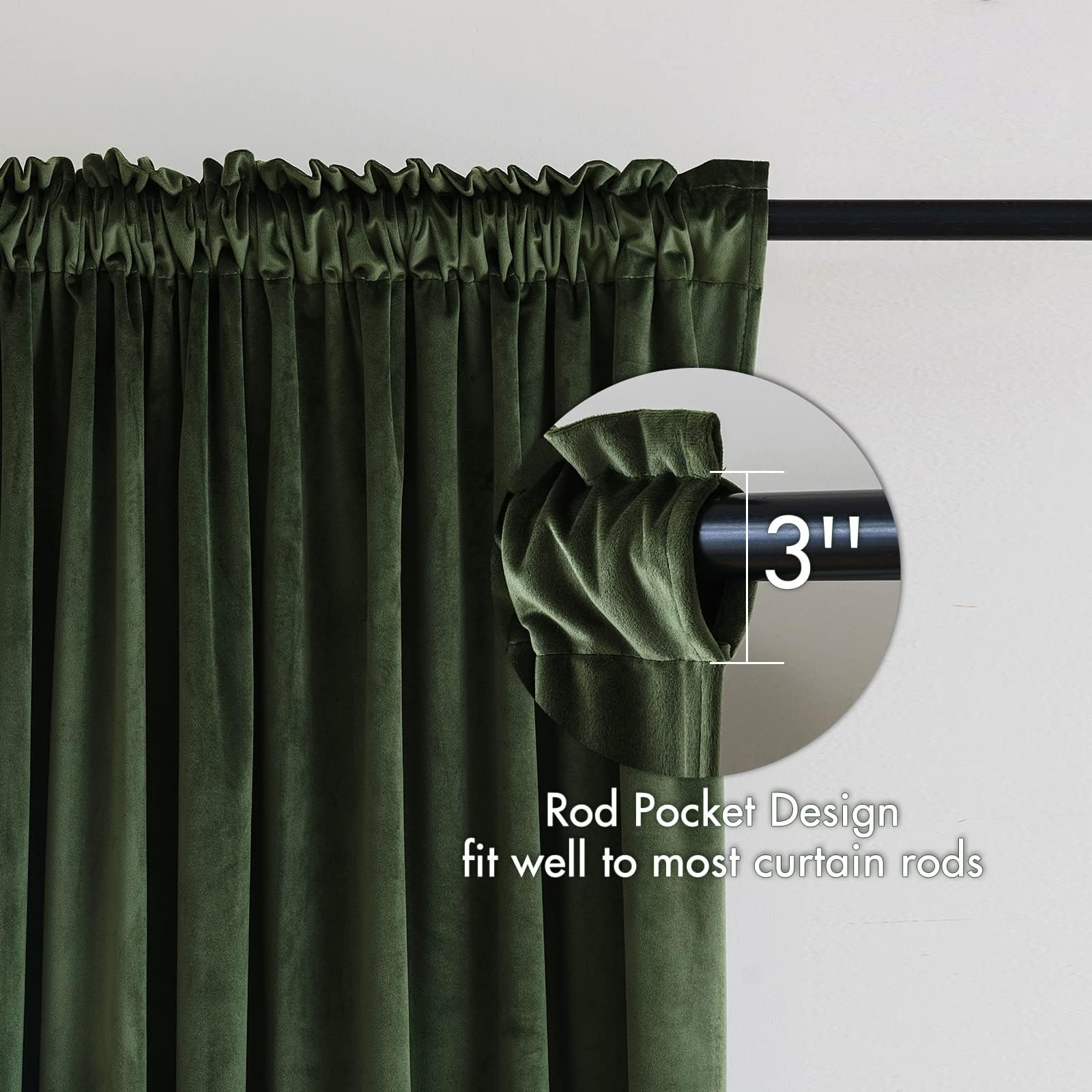 Miulee Olive Green Velvet Curtains Thermal Insulated Blackout Curtain Drapes For Bedroom Living Room Darkening 102 Inches Long Curtains Panels Rod Pocket Set Of 2