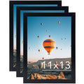 JCJMY 11x13 Black Picture Frame Set of 3, Horizontal and Vertical Formats for Wall Hanging, 11 x 13 Wall Gallery Poster Photo Fr