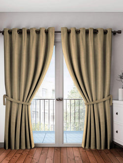 Home Sizzler Polyester Door Curtain, 7 Feet, Beige, 1 Piece, Blackout