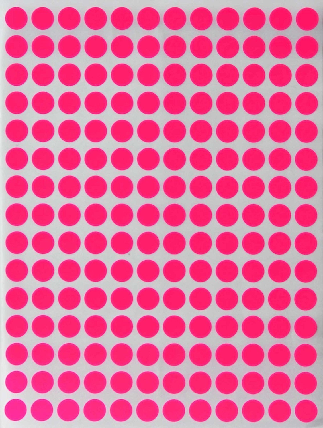 Small Dot Sticker     Inch 8Mm (5/16) - 2700 Pack, Bright Fluorescent Labels In Neon Pink