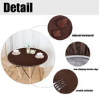 Lushvida Vinyl Fitted Table Cover Elastic Edged Plastic Table Cover… (Deep Coffee, Best For Up To 45'-56' Round)