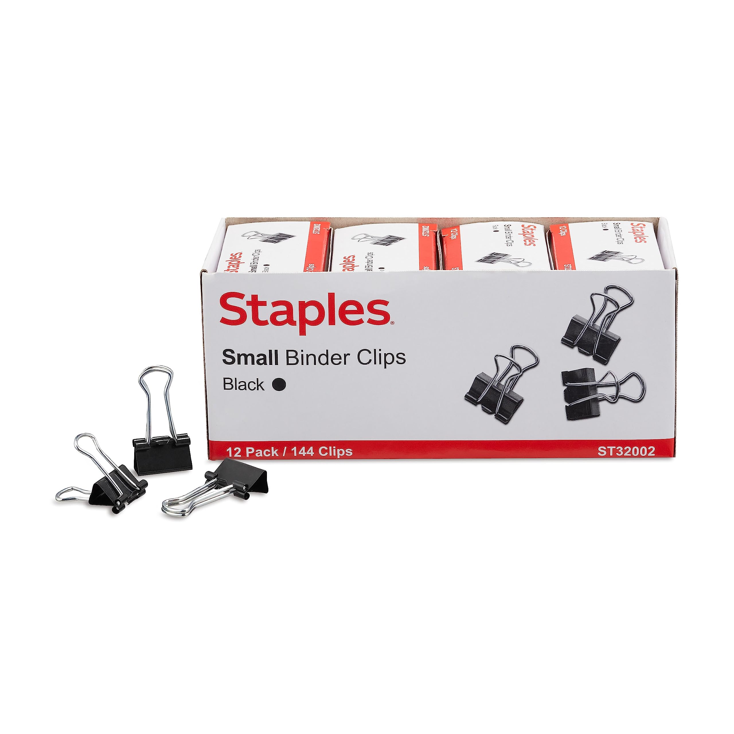 Staples 0.75-Inch W Binder Clips, Small, Black, 432/Carton (St32002/32002Vs)