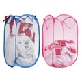 Kuber Industries Laundry Basket | Net Foldable Laundry | Nylon Storage Basket with Handle | Clothes Basket for Home | Hostel | T