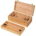 MEEDEN Large Art Supply Storage Box  MultiFunction Solid Beech Wood Artist Tool Box with Drawer(s) for Paint Brush, Pencil, Pa