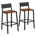 Vasagle Bar Stools, Set Of 2 Bar Chairs, Tall Bar Stools With Backrest, Industrial In Party Room, Rustic Brown And Black Ulbc070B01