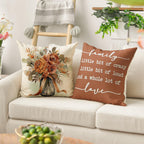 Avoin Colorlife Home Sweet Home Terracotta Sage Throw Pillow Covers, 20 X 20 Inch Seasonal Spring Fall Motto Cushion Case For So
