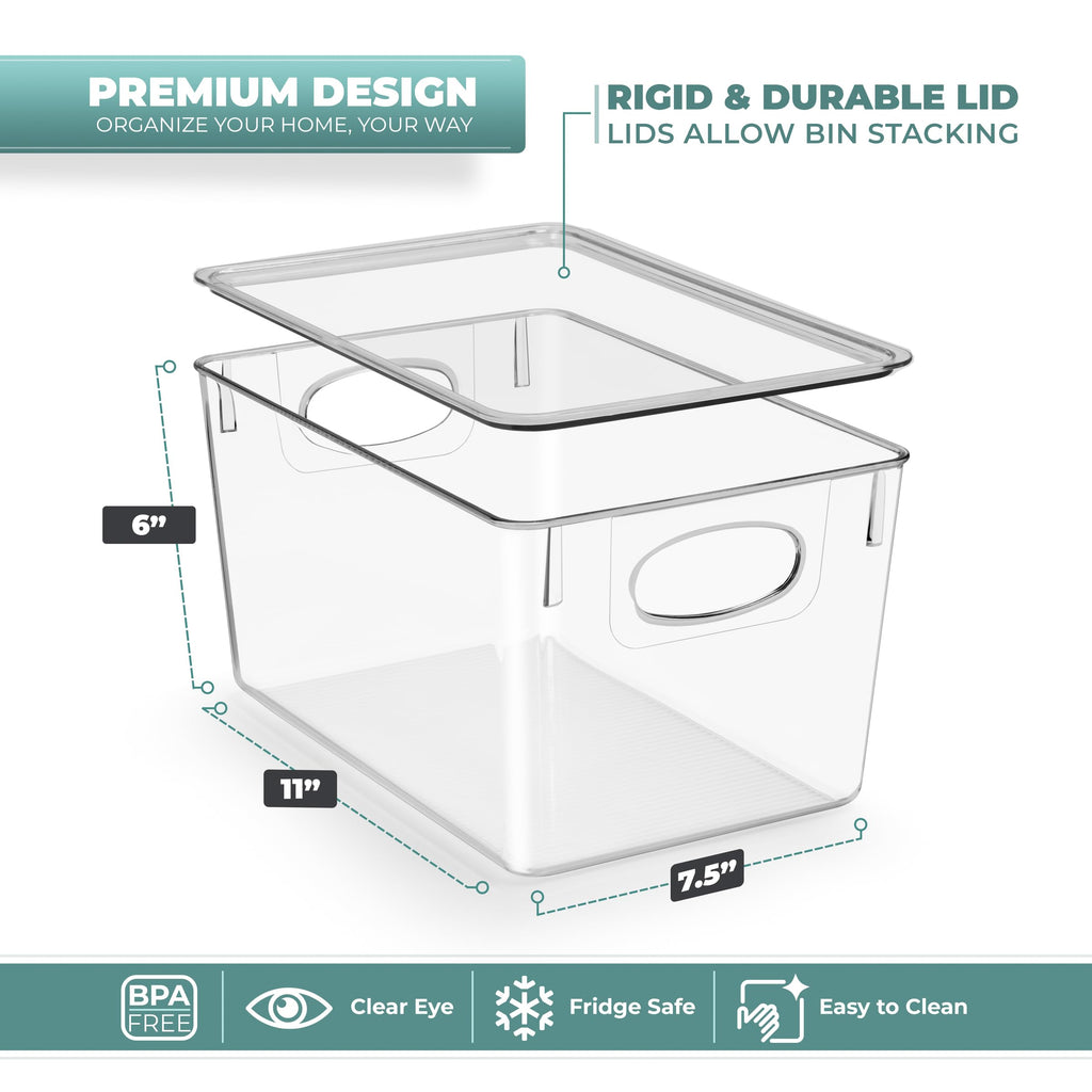 Sorbus Large Clear Plastic Storage Bins With Lids, Clear Stackable Storage Bins, Clear Toy Storage Bins, Clothes, Medicine, Make