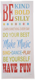 The Kids Room By Stupell Be Kind, Bold, Silly Typography Rectangle Wall Plaque