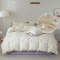 Cotton Duvet Cover King Chic Purple Floral Bedding Set Vintage Botanical Lavender Flower Duvet Cover Garden Style Lilac Floral C