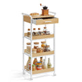 VASAGLE Storage Cart, 4-Tier Rolling Utility Cart with Table Top, Handles, 4 Lockable Casters, Top Drawer, Mesh Shelves, for Kit