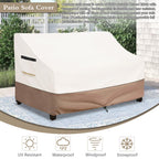 Solotoo Patio Furniture Covers Waterproof 3-Seater Sofa Cover,85 Inshes Outdoor Couch Cover,Patio Loveseat Cover (Beige)