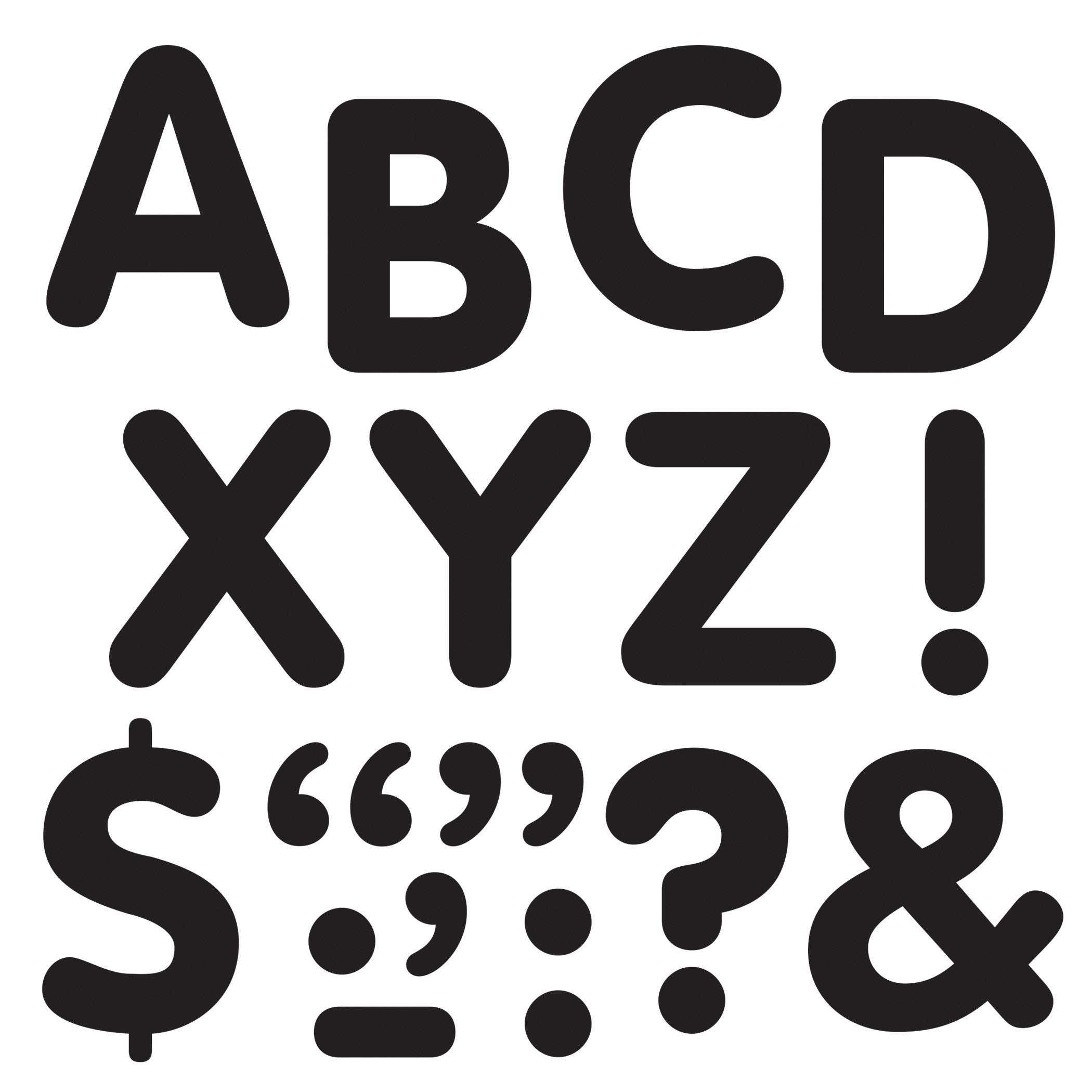 Trend Enterprises, Inc. Black 2' Stick-Eze Stick-On Letters