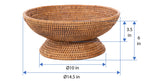 Kouboo La Jolla Rattan Fruit Bowl, Large, Honey-Brown