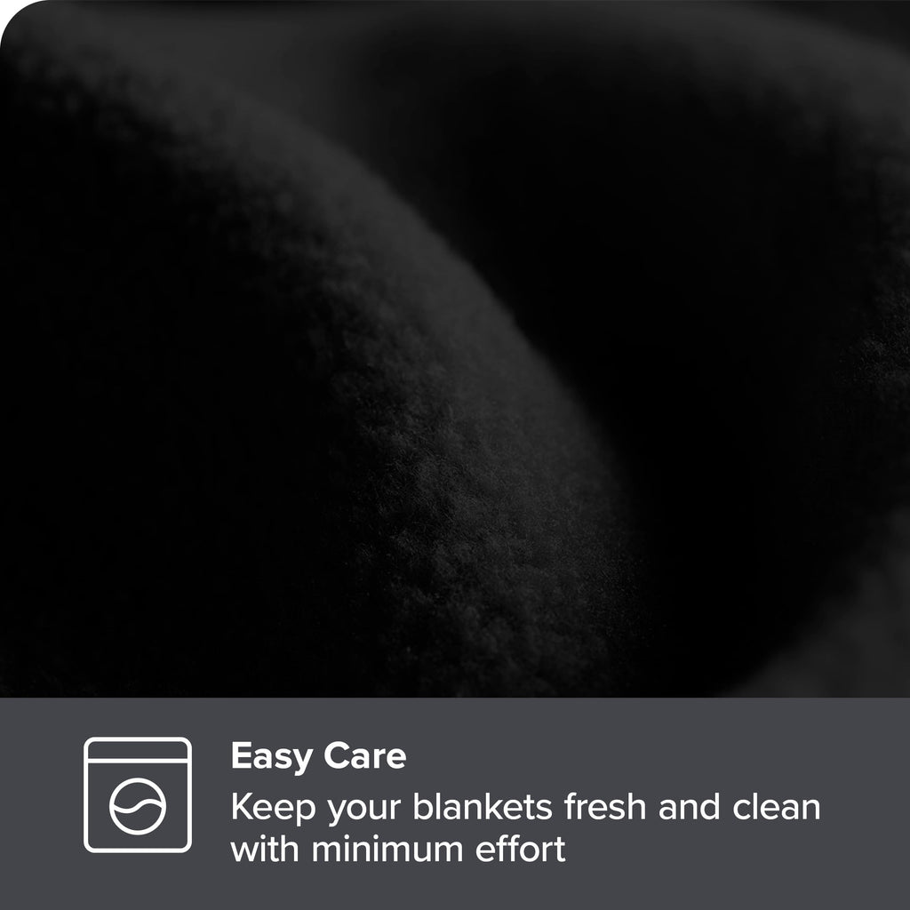 Bare Home Polar Fleece Blanket - King Blanket - Black - Warm & Cozy - Premium Fleece Blanket - Blanket For Bed, Sofa, Camping, T