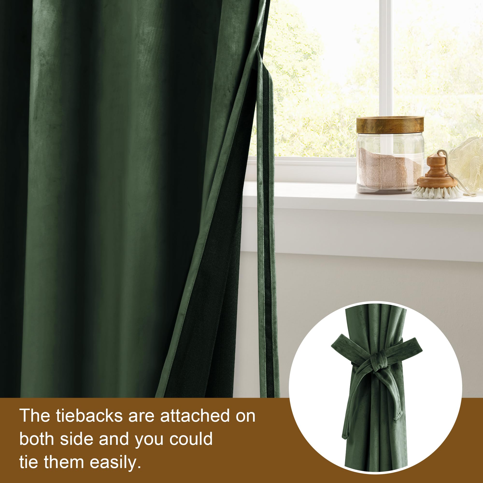 Dwcn Velvet Curtain Panels - Olive Green Bundleable Grommet Top Thermal Insulated Window Treatment Set Home Decor Modern Curtain