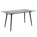 Flash Furniture Meriden 31.5 x 55 Rectangular Solid Espresso Wood Table with Clear Glass Top