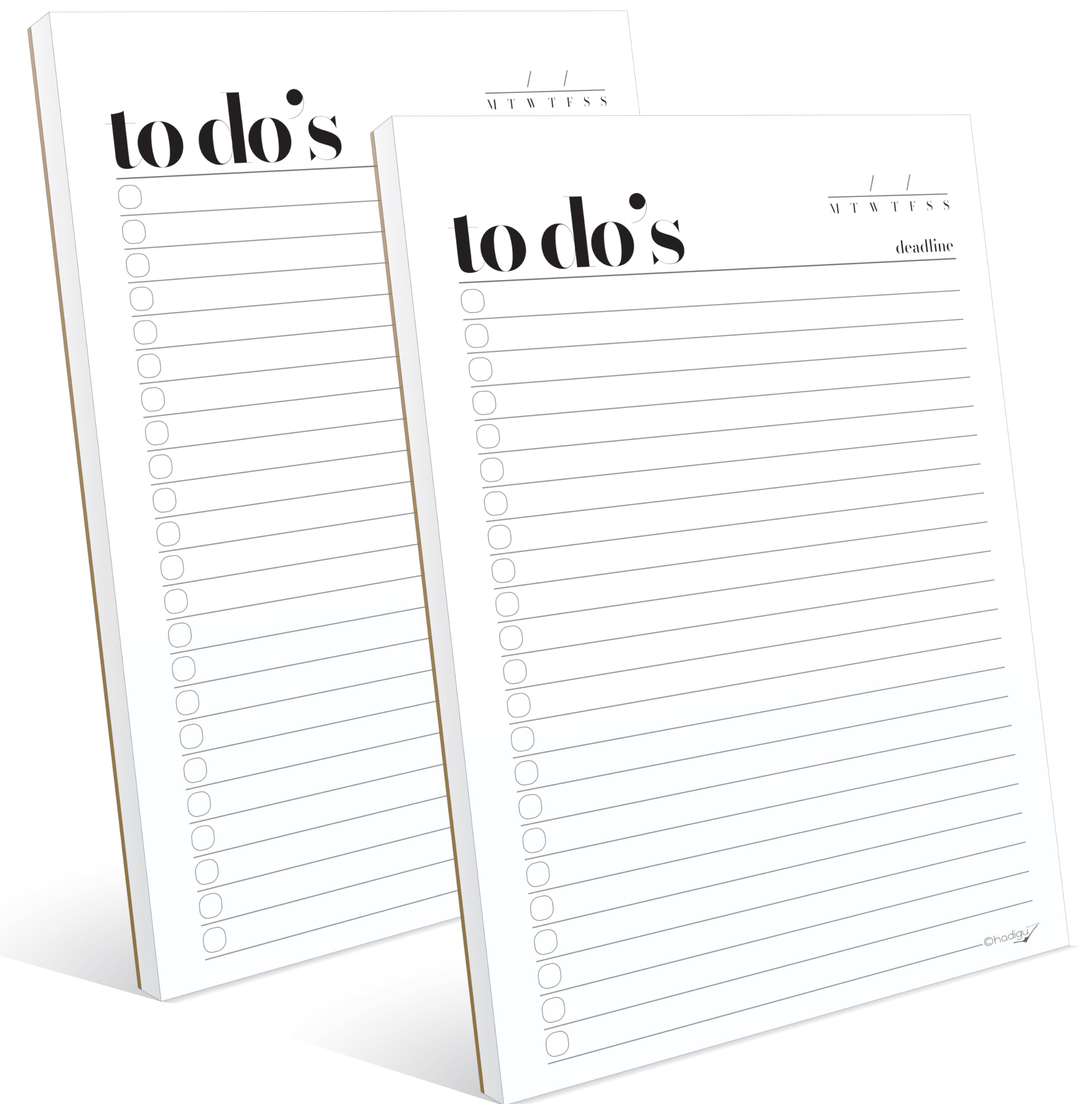 To Do List Notepad - 2 Pack, A5 Size (8.3'X5.8') Premium Thick Paper With Cardboard Back Support, Undated Daily Planner Notepa