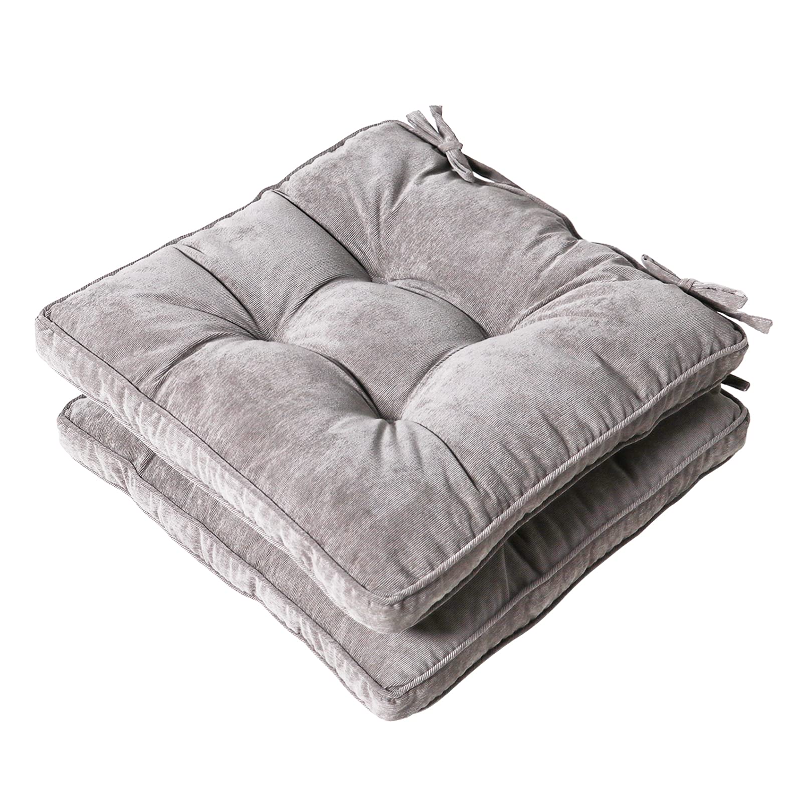 Furlide Seat Cushions 18 X 18 Inch Chair Cushion Pad For Kitchen Dining Chairs Indoor Outdoor Cushions Set Of 2, Square Grey