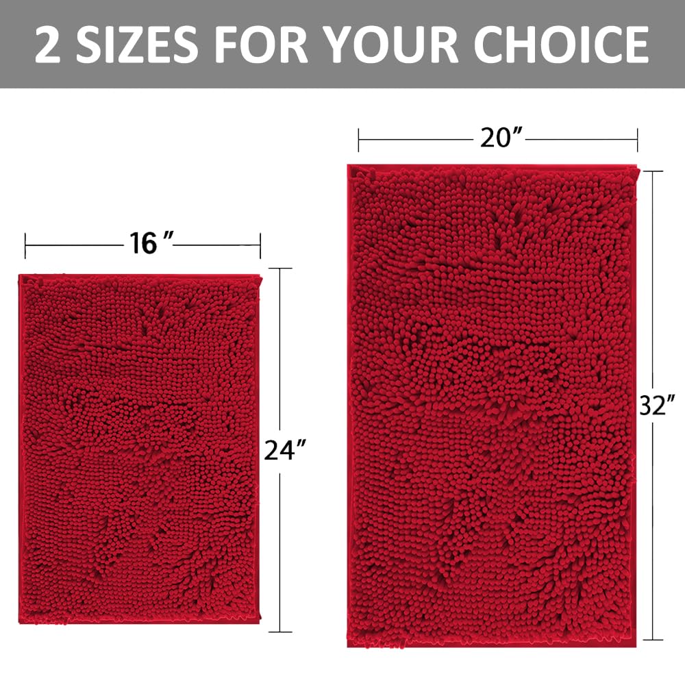 Run Helix Bathroom Rugs Sets 2 Piece, Luxury Shaggy Extra Thick Bathroom Rugs, Plush Non-Slip Mats For Bath Room Floor, Machine