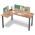 Eureka Ergonomic 60 Inch Rustic Brown Corner L Shaped Computer Desk, Home Office Gaming Study Work Writing Table Long Large Stur