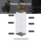 Beauty4U One-Door Glass Display Cabinet, Black Curio Cabinets For Living Room, Bedroom, Office, Collection Display, Quick Installation In 30 Mins, 3 Shelves Black Floor Standing Glass Bookshelf