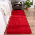 DETUM Red Rug 2x6 Feet - Fluffy Red Runner Rugs for Bedroom Shaggy 2' X 6' Living Room Rug Soft Rugs for Kids Room Non-Slip Nurs
