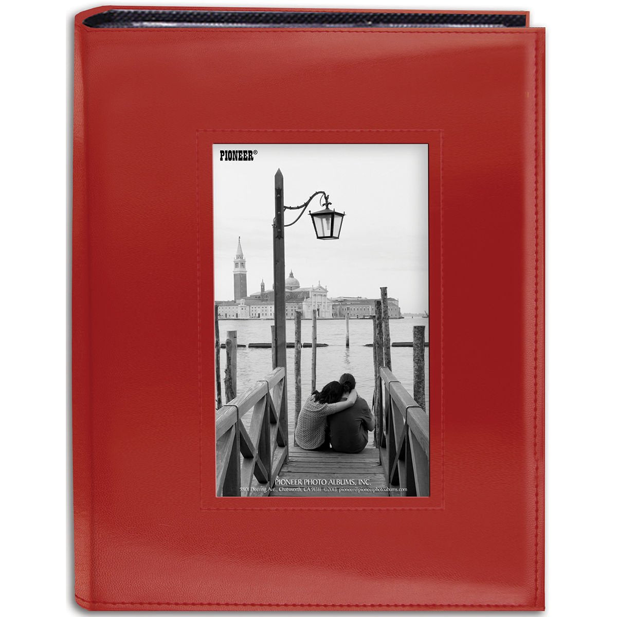 Pioneer FRM-246CPK Sewn Leatherette Frame Photo Album, Bright Pink