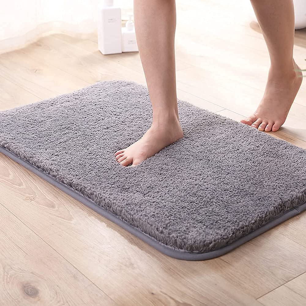 Bath Mat for Bathroom Non Skid TPR Backing (Grey, 16X24) Pack of 1 Model M31