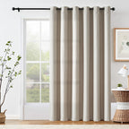 Jinchan Blackout Curtain 90 Inch Length Beige Curtain For Bedroom Living Room Curtain 1 Panel Greyish Beige Texture Curtain Grommet Top Window Drape 84 Inches Wide By 90 Inches Long
