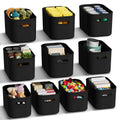 ORGIDOL 10 Pack Black Plastic Storage Bins, Storage Container for Organizing, Storage Boxes with Handle for Shelves, Cute Organi
