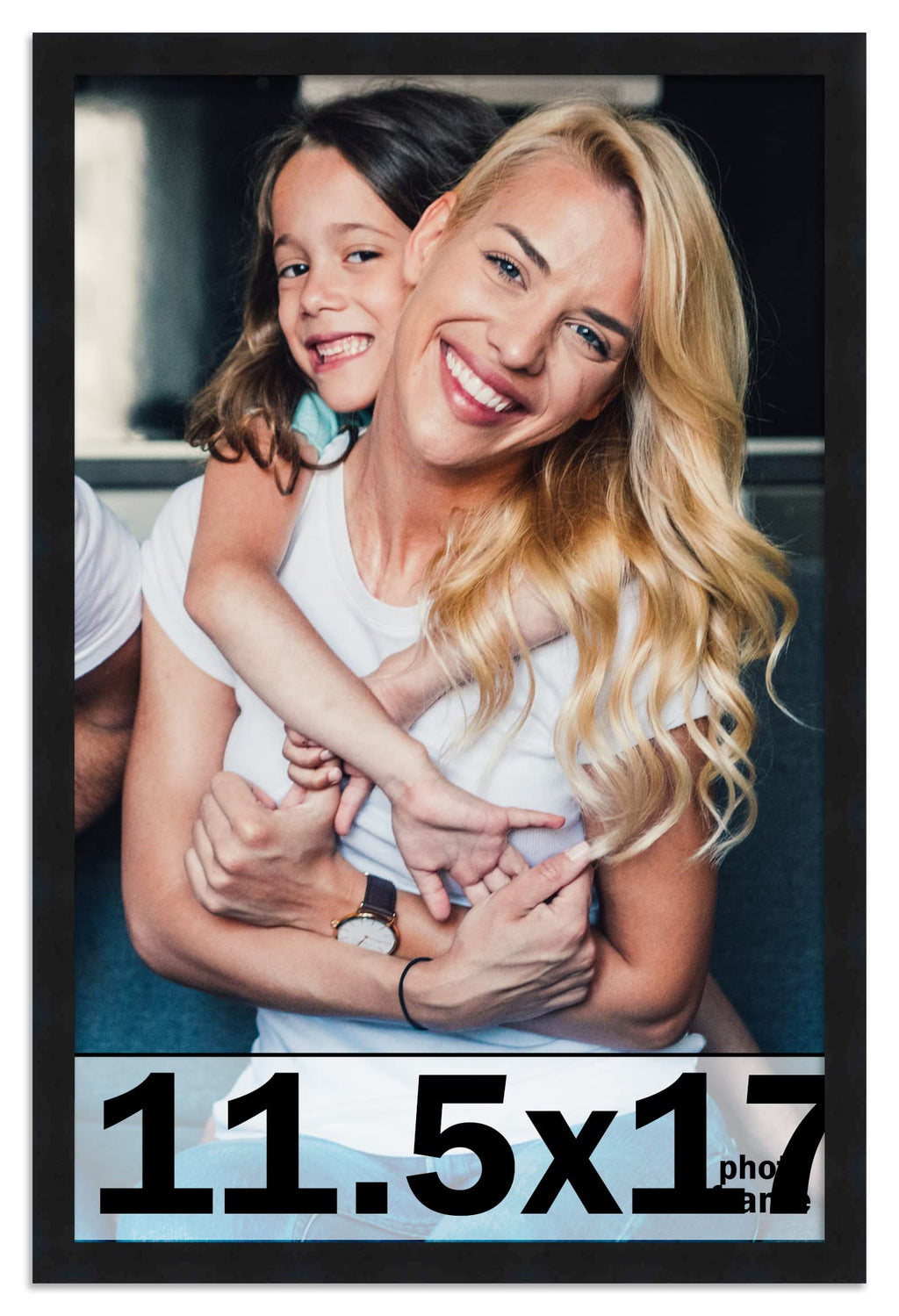 11.5x17 Frame Black Picture Frame - Complete Modern Photo Frame Includes UV Acrylic Shatter Guard Front, Acid Free Foam Backing 