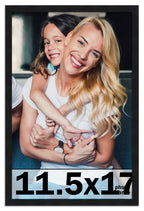 11.5x17 Frame Black Picture Frame - Complete Modern Photo Frame Includes UV Acrylic Shatter Guard Front, Acid Free Foam Backing 