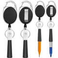 4 Pack Retractable Pen Holder With 31.5' Dyneema Cord, Elastic Silicone Retractable Pencil Holder Ideal For Carpenters,Nurses,