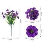 Ivydale Artificial Fake Outdoor Outside Plants Flowers For Spring Summer Decoration, 12 Bundles Faux Silk Uv Resistant Look Real