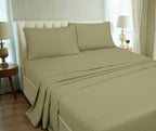 Royale Linen Striped Bed Sheet Set - Brushed Microfiber 1800 Bedding - 1 Fitted Sheet, 1 Flat Sheet, 1 Pillowcase - Wrinkle & Fa