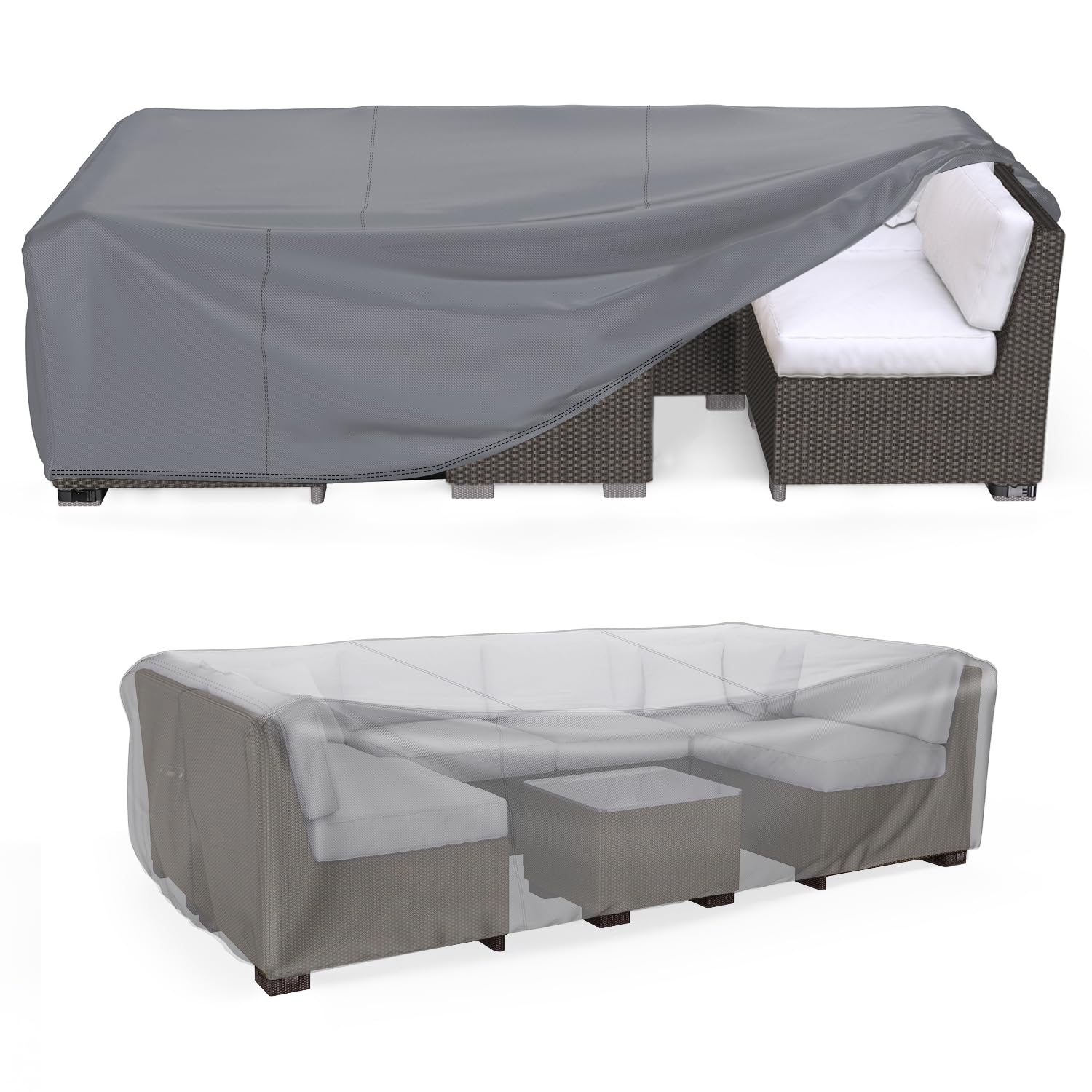 Mrrihand Heavy Duty Patio Furniture Covers, Outdoor Furniture Covers Waterproof Sectional Sofa Set , Patio Table And Chair Set C