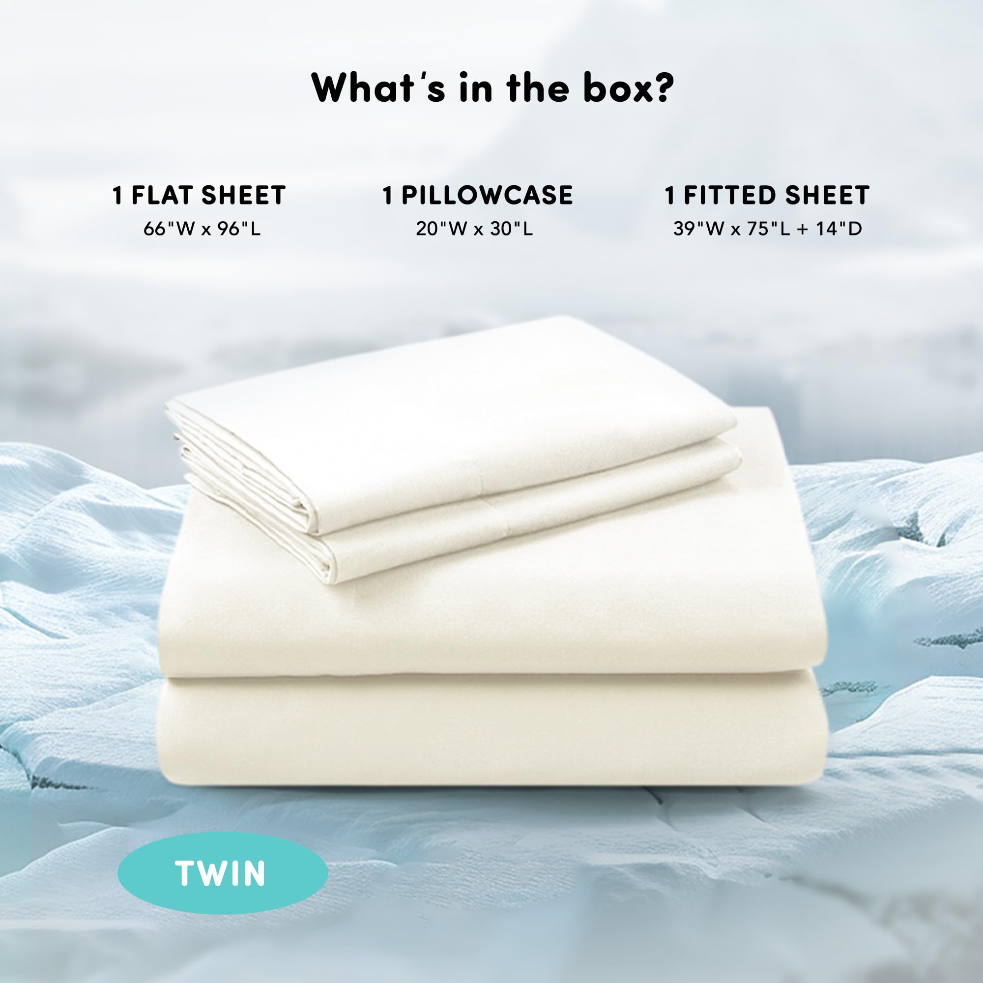 Comfort Spaces Cooling Sheets, Moisture Wicking Coolmax Sheets, Soft, Colorfast Sheet Set, Cooling Bed Sheets For Hot Sleepers, Elastic Deep Pocket Fits Up To 16' Mattress, Twin Cream 3 Piece