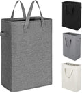ZERO JET LAG Slim Laundry Hamper With Handles Collapsible Laundry Basket Thin Dirty Clothes Basket Narrow Laundry Bag Foldable D