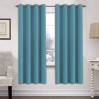 H.Versailtex Ultra Soft Microfiber Thermal Insulated Antique Copper Grommet Blackout Curtains/Window Treatment Draperies 52 By 72 - Inch For Living Room/Bedroom,Set Of 2 - Storm Blue
