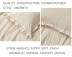 Chezmoi Collection Nora Light Sand Comforter Set Twin Size 2-Piece Lightweight Soft Fluffy Ruffled Edge Trim Stone-Washed Microf
