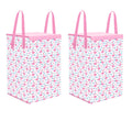 PrettyKrafts 75L Non Woven Swan Printed Rectangular Foldable Large Laundry Bag/Basket With Lid & Handles, Freestanding Cloth Sto