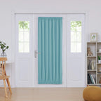 Deconovo Room Darkening Door Curtain - Thermal Insulated And Dual Rod Pocket French Door Curtain Panel (54X72 In, Aqua Blue, Sin