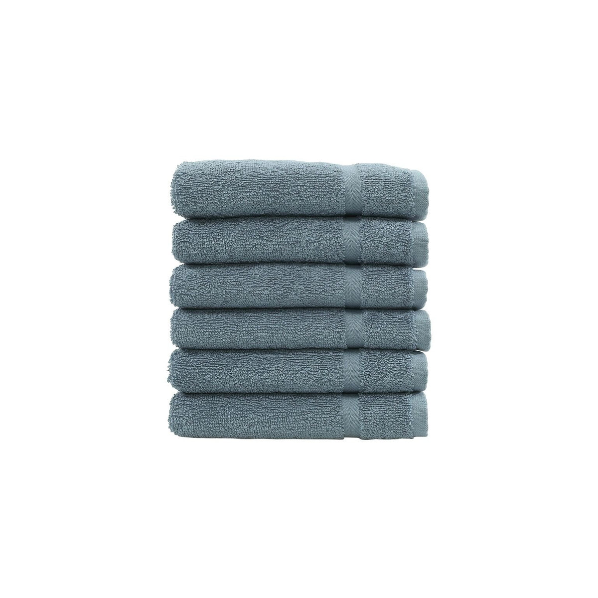Linum Home Textiles 100% Turkish Cotton Denzi Washcloths, Set of 6, Light Blue