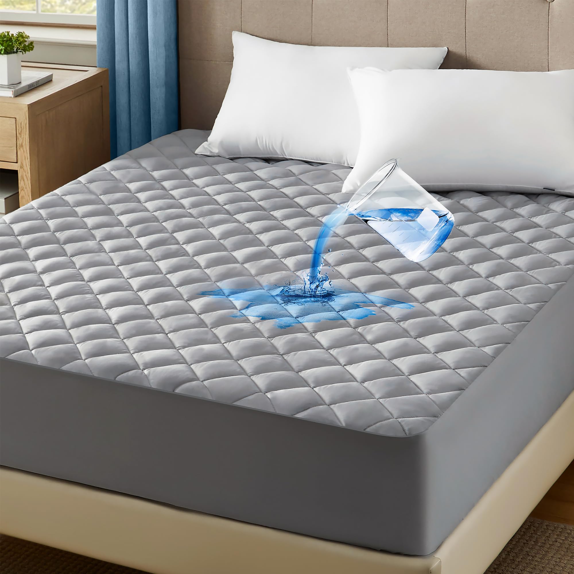 Bedsure Full Size Mattress Protector, Quilted Mattress Topper Full With Deep Pocket Up To 22 Inches, Soft Breathable Bed Cover,