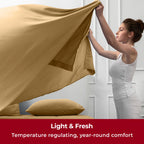 Mellanni California King Sheets Set - 4 Pc Iconic Collection Bedding Sheets & Pillowcases - Hotel Luxury, Extra Soft, Cooling Be