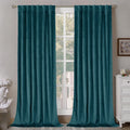 Bgment Teal Velvet Curtains 90 Inches For Bedroom, Thermal Insulated Room Darkening Curtains Sound Reduce Drapes With Back Tab A