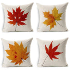 LEIOH Fall Decor Cotton Linen Leaves,Maple Leaf Autumn Decorations Cushion Covers 20 x 20 Inch Sofa Home Decor Throw Pillow Case
