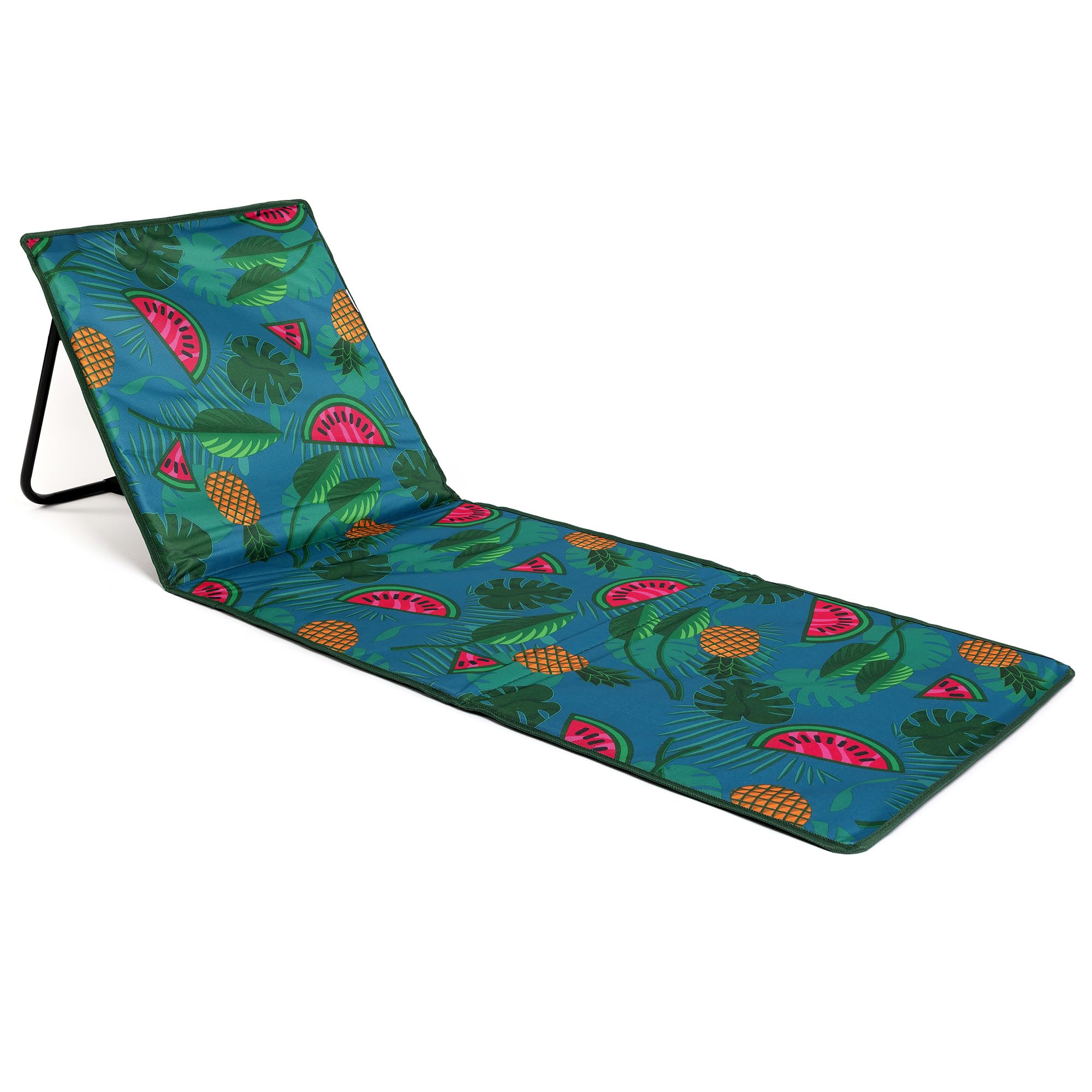 just be... Beach Sun Mat Folding Lightweight Portable Adjustable Sunbathing Recliner with Backrest Support and Valuables Pocket 